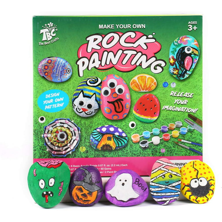 Kids Rock Painting Kit, Arts & Crafts Gifts for Girls and Boys Ages 4-12,  Glow in The Dark Kids Activities Kits, Creative Art Paint Gifts Toys for  Age