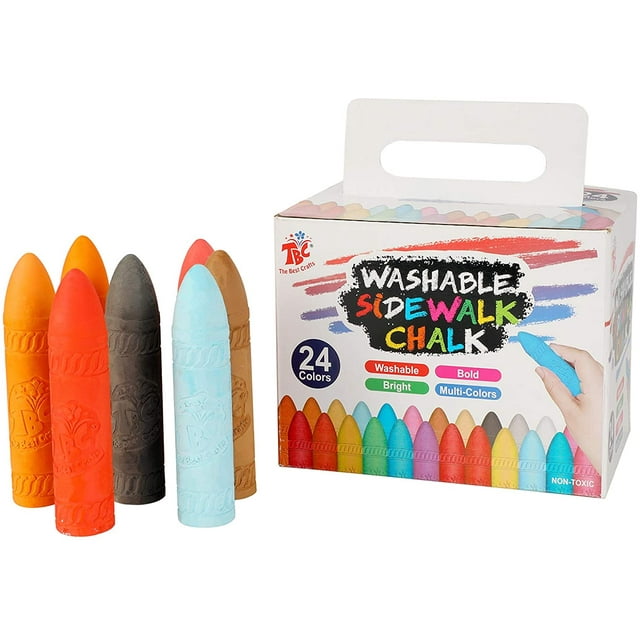TBC The Best Crafts Sidewalk Chalk Set,24 pcs Artist Chalks, Bright