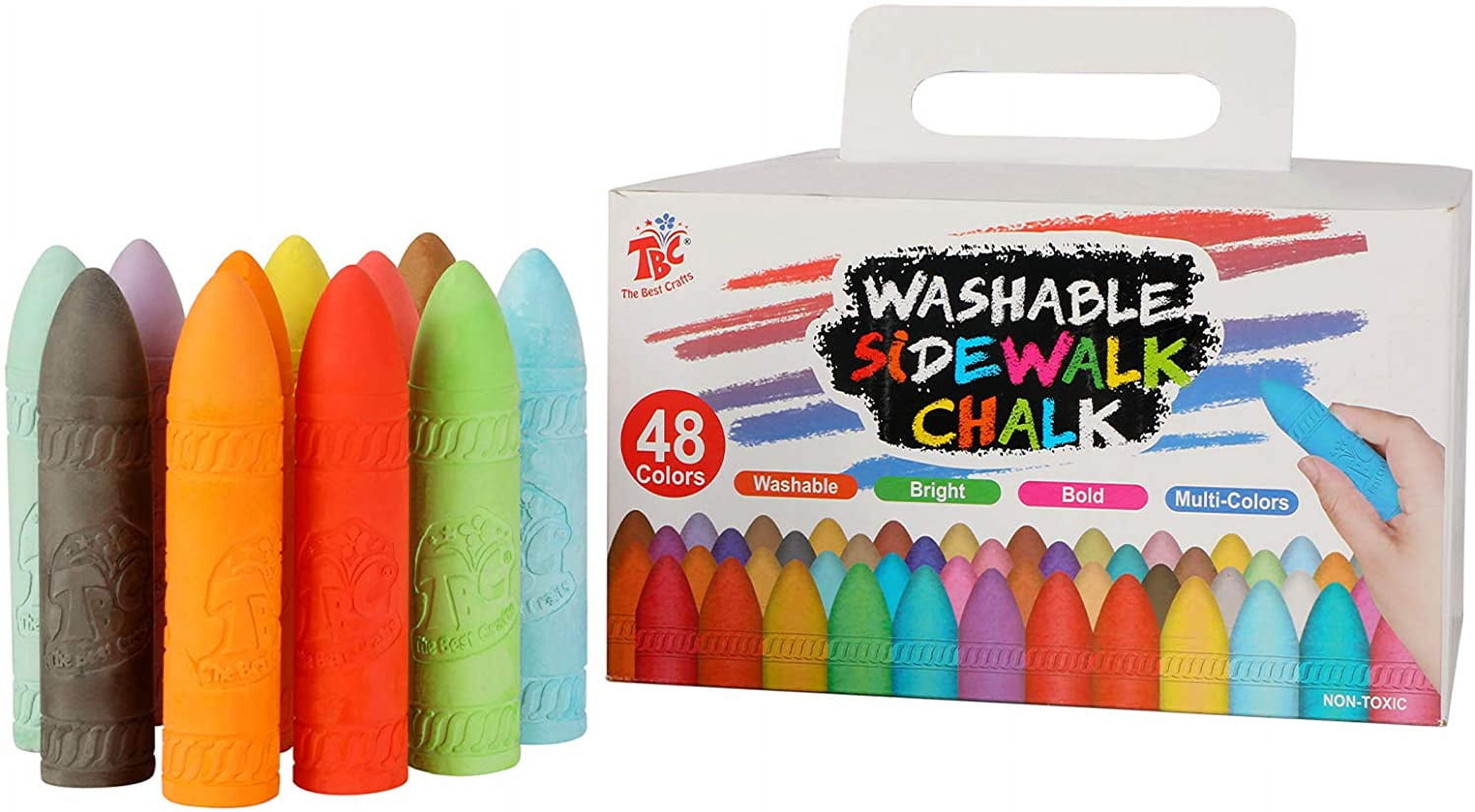TBC The Best Crafts Sidewalk Chalk Set,48 pcs Artist Chalks, Bright