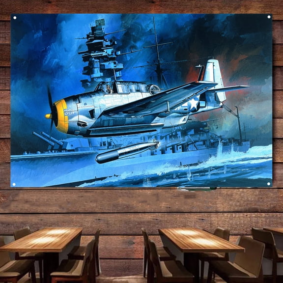TBF-1 Avenger US Navy Torpedo Bomber Fighter Poster Wall Chart Airplane Aircraft Military Art Print Banner Wall Hanging Flag Aviation Wall Painting Tapestry For Home Decor 38" x 57"