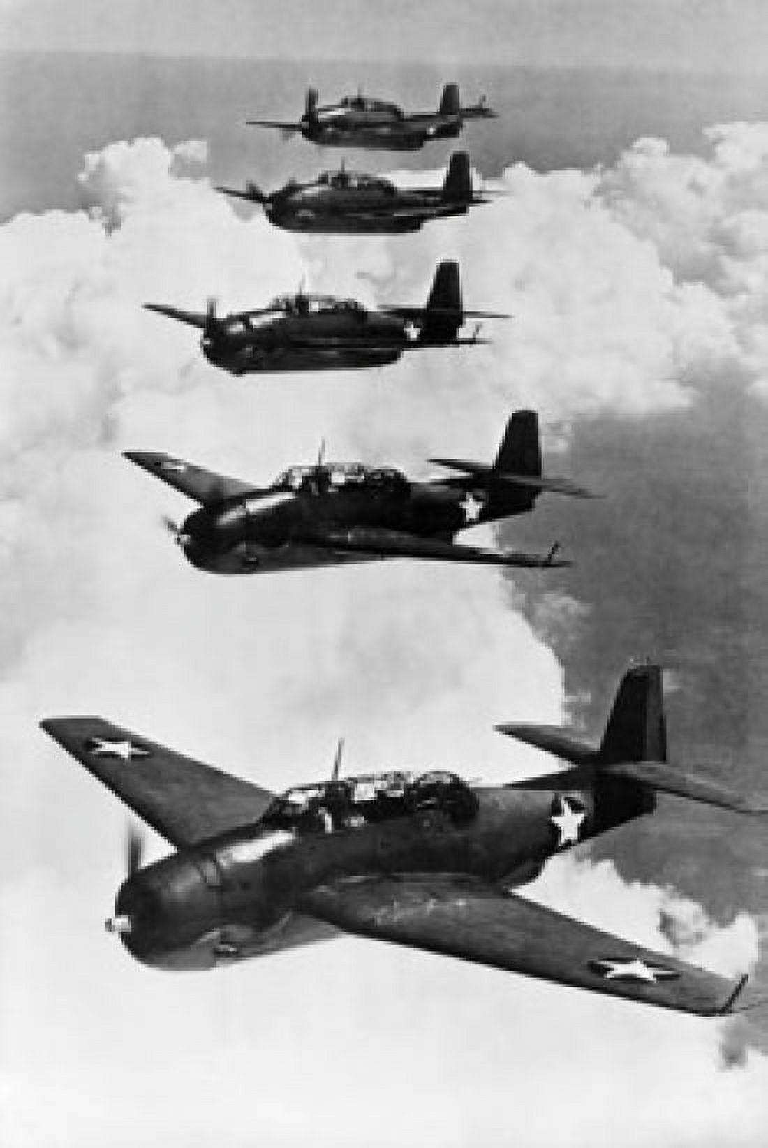 TBF Avenger bomber planes in flight Canvas Art - (18 x 24)