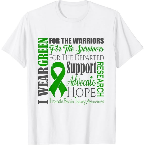 TBI Traumatic Brain Injury Awareness T-Shirt100% pure cotton white short-sleeved T-shirts for men and women
