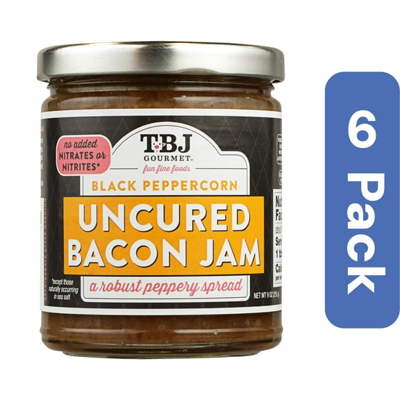 TBJ Gourmet Bacon Jam with Black Pepper 9 oz (Pack Of 6)