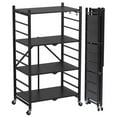 thumbnail image 1 of TBKLEY 4-Tier Folding Metal Shelving Unit, Heavy-Duty Storage Rack, Black, 1 of 9