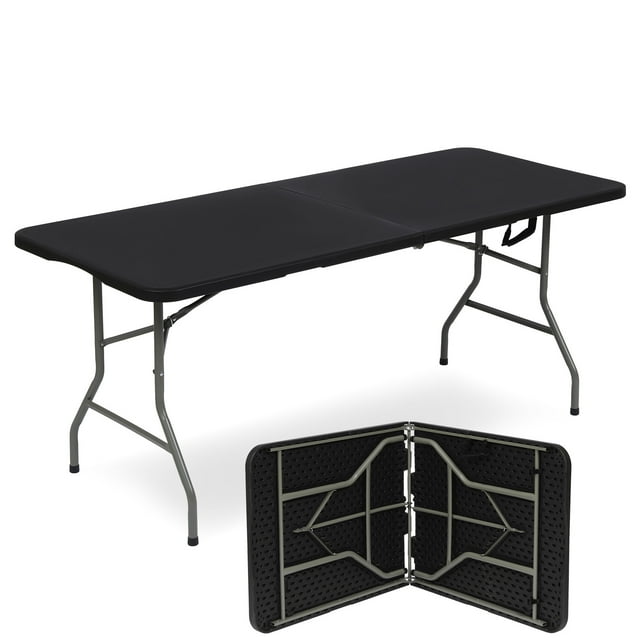TBKLEY 6ft Portable Plastic Folding Tables for Home Garden Office