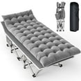 thumbnail image 1 of TBKLEY Folding Camping Cots for Adults, Heavy Duty Folding Bed with Carry Bag for Traveling Camp Office Use 75" x 28", Gold, 1 of 7