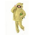 thumbnail image 1 of TBKOMH Animal Pajama Set Hooded Top and Pants Plush Frog Costume Long Sleeve Two Piece Loungewear for Adult Cozy Flannel Sleepwear with Zip Face Hood Green L, 1 of 8