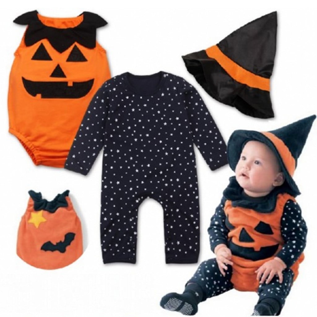 TBKOMH Child Unisex Wicked Pumpkin Costume with Hat for Kids Halloween