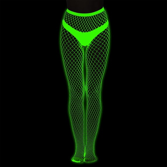 TBKOMH Glow In The Dark Fishnets Halloween Stockings Rave Clothes High Waist Tights Party Stocking for Women, Costume Halloween Cospaly, Versatile, Stretchy, Non-Itchy, Great Fit