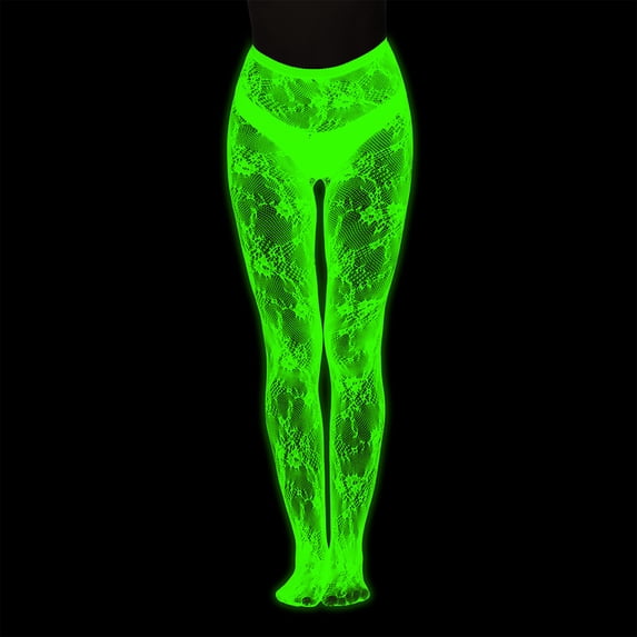 TBKOMH Glow In The Dark Fishnets Halloween Stockings Rave Clothes High Waist Tights Party Stocking for Women, Costume Halloween Cospaly, Versatile, Stretchy, Non-Itchy, Great Fit