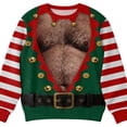thumbnail image 1 of TBKOMH Ugly Christmas Sweatshirt 3D Santa Hairy Chest Plaid Logger Hilarious Novelty Pullover Men Long Sleeve Crew Neck Xmas Party Outfit Present Top S, 1 of 2
