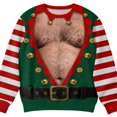 thumbnail image 1 of TBKOMH Ugly Christmas Sweatshirt 3D Santa Hairy Chest Plaid Logger Hilarious Novelty Pullover Men Long Sleeve Crew Neck Xmas Party Outfit Present Top S, 1 of 2