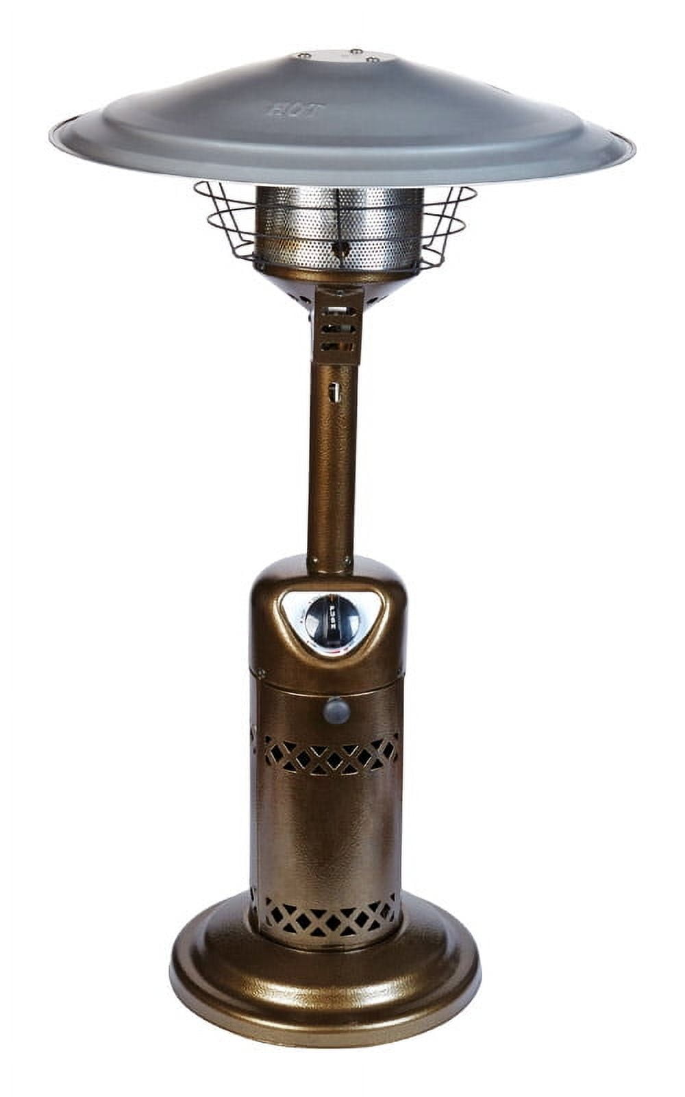 Bronze Steel Tabletop Propane Patio Heater with Emergency Shut Off