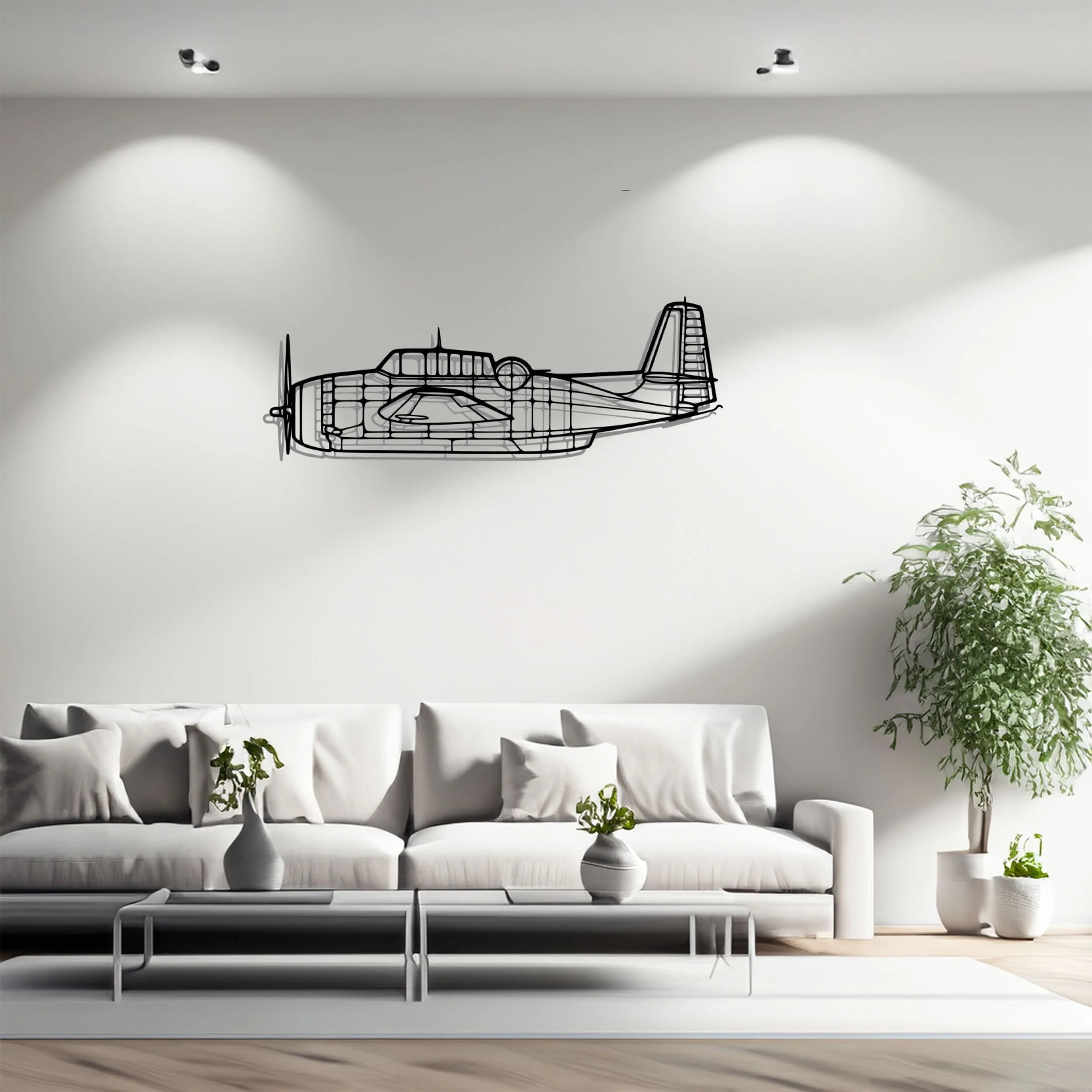 TBM-3N Avenger Silhouette Metal Wall Art, Airplane Silhouette Wall ...