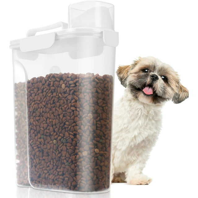 TBMax Dog Food Storage Container 5-7 lbs, Airtight Cat Food Container with Large Spout & Measuring Cup, Portable Pet Food Storage Dispenser for Small Animal Kibble Storage, Bird Seed Container