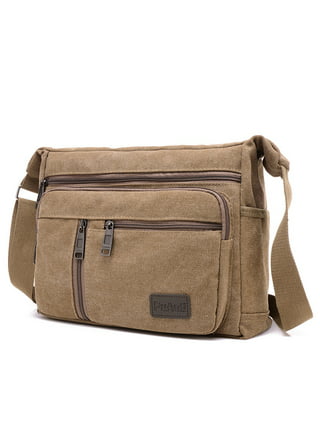Walbest Men Causal Multifunctional Canvas Messenger Handbag Outdoor Shoulder Sling Bag Travel Bag, Size: 9.06 inch x 7.87 inch x 3.54 inch, Men's