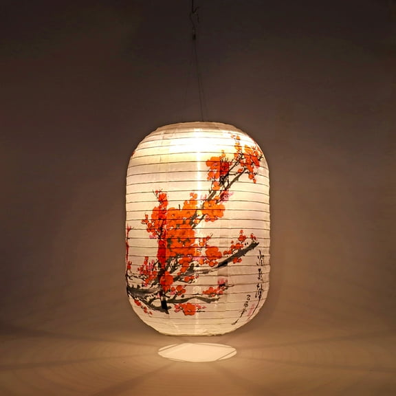 TBOLINE Solar Lantern Chinese Japanese Print Hanging Outdoor Garden Party Light (E)