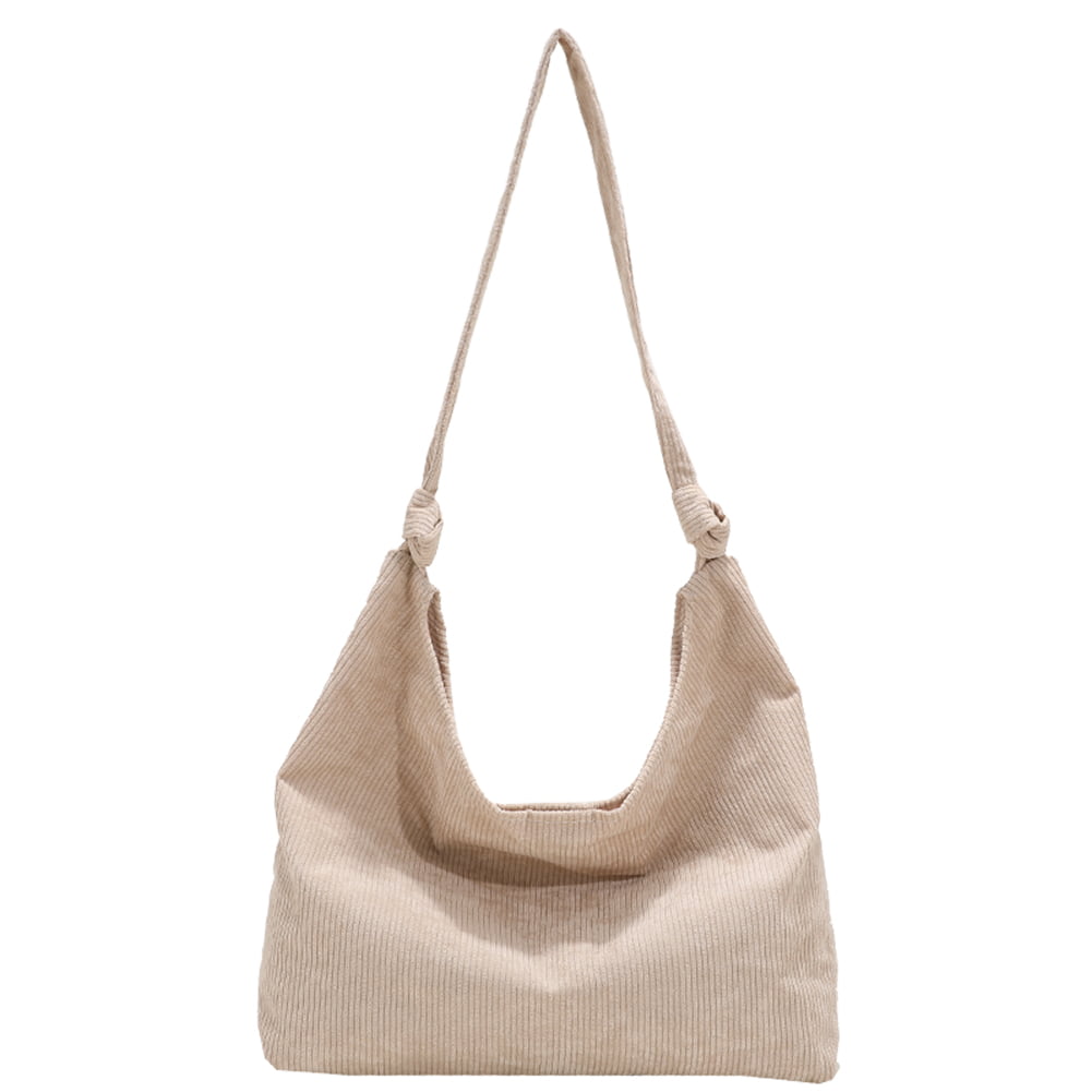 TBOLINE Fashion Fanny Pack Corduroy PU Crossbody Bags for Street Shopping  (Beige) 