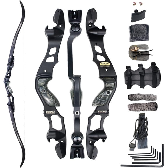 TBOW 62 inch ILF Recurve Bow with Gordon Limbs 30-60 Lbs for Adult Archery Competition Athletic Right Hand（50lbs）