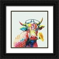 thumbnail image 1 of TBS 26x26 Black Ornate Wood Framed with Double Matting Museum Art Print Titled - Cow, 1 of 4
