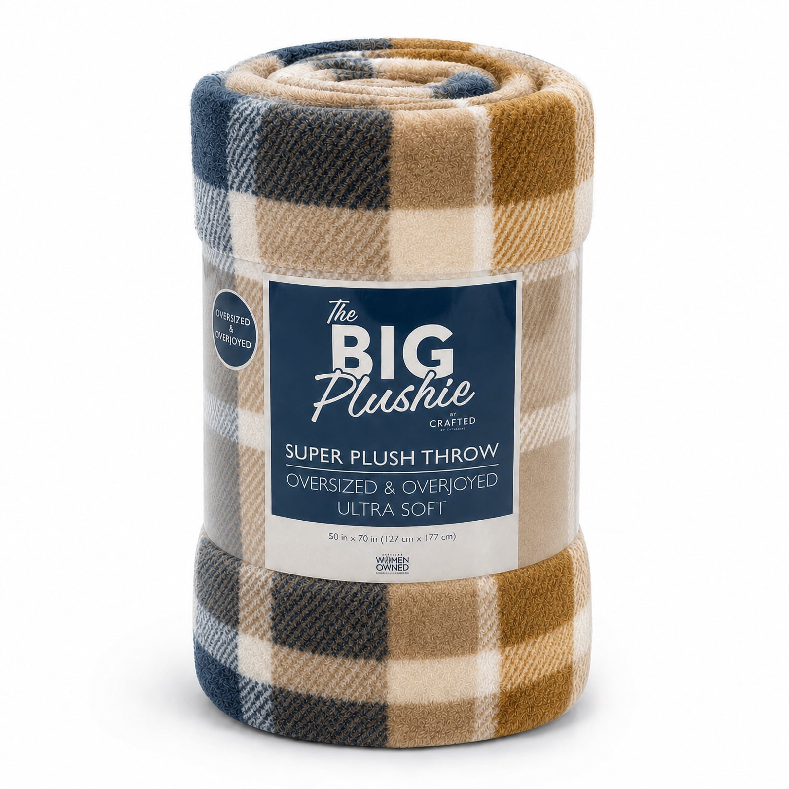 The Big Plushie Birch Plaid Super Plush Throw, 50" x 70"