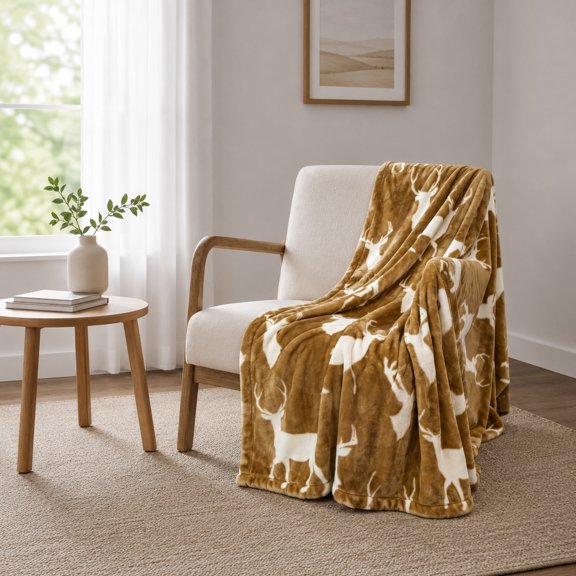 The Big Plushie Deer Super Plush Throw, 50" x 70"