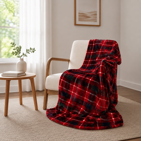 The Big Plushie Hemlock Plaid Super Plush Throw, 50" x 70"