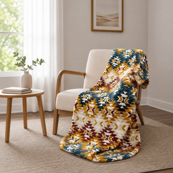 The Big Plushie Walker Diamond Super Plush Throw, 50" x 70"