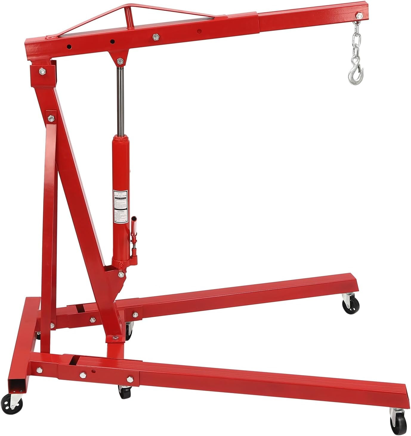 TBVECHI 2 Ton Folding Hydraulic Engine Hoist Crane Hoist Lift, Heavy