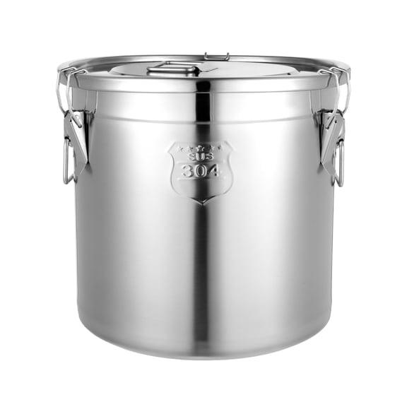 TBVECHI 21L Airtight Rice Bucket Stainless Steel Storage Container Food Canister with Lid & Handle