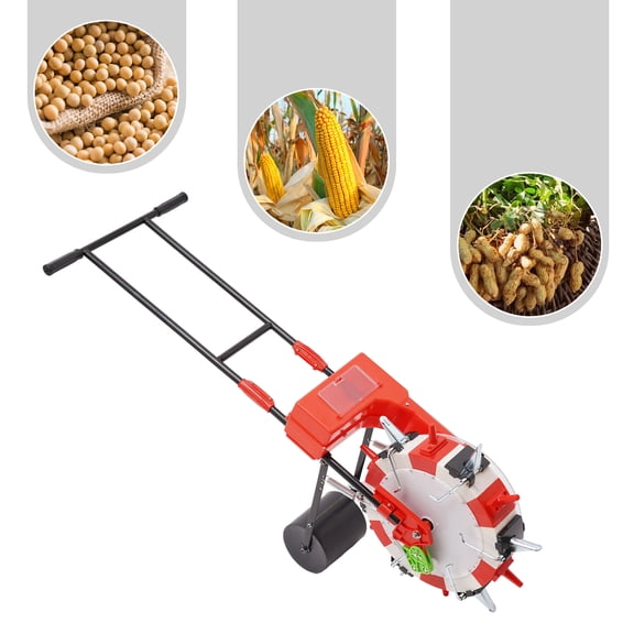 TBVECHI 6-Nozzles Manual Seeding Machine Hand-Push Seeder Walk-Behind Row Crop Planter For Sowing Corn Soybeans Peanuts Seeds 3-15mm