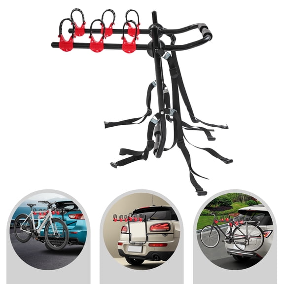 TBVECHI Bike Rack 3-Bicycle Carrier Trunk Mount Bike Rack for Car Sedan Hatchback SUV 44.1 lbs Capacity
