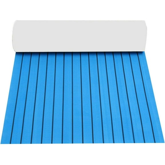 TBVECHI EVA Faux Teak Decking Sheet for Boat, 35.4"X94.5" Car Boat Marine Self-Adhesive Teak Floor Decking Sheet