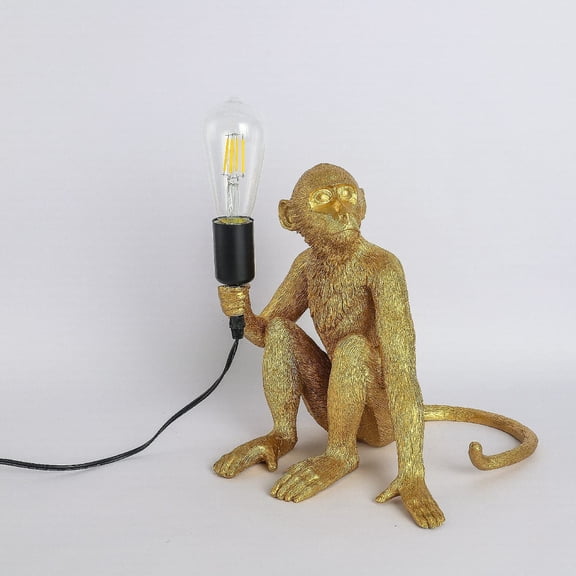 TBVECHI Modern Vintage Monkey Light - Wall, Table, Pendant Creative Lighting E27 for Dining, Living Room, Bedroom, Bar, Cafe - Decorative Hanging Lamp (Gold)