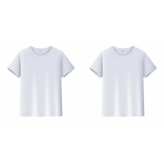 TBWNWG 2 Pack Boys Shirts Short Sleeve Shirts for Boys Mesh T-Shirts Kids Toddler Tshirts Tees Clothes Summer Tops,White 2PCS,Size 2XL