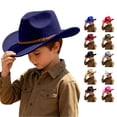 thumbnail image 1 of TBWNWG Adorable Western Cowboy Hat for Kids Adjustable Sun Cap for Boys and Girls for Daily Casual Party Outdoor Wear All Seasons,Size 6-12 Years, 1 of 4