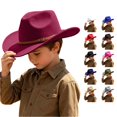 thumbnail image 1 of TBWNWG Adorable Western Cowboy Hat for Kids Adjustable Sun Cap for Boys and Girls for Daily Casual Party Outdoor Wear All Seasons,Size 6-12 Years, 1 of 4