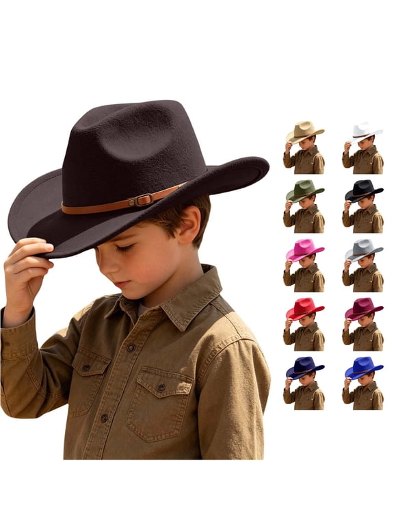 Adorable Western Cowboy Hat for Kids Adjustable Sun Cap for Boys and Girls for Daily Casual Party Outdoor Wear All Seasons,Sizes 6-12 Years