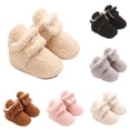 thumbnail image 1 of TBWNWG Baby Boy Girl Winter Boots Soft Sole Warm Toddler Prewalker Booties with Bowknot Design, 1 of 4