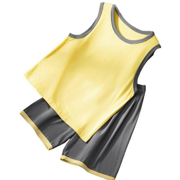 TBWNWG Baby Pajamas,Boys Summer Outfits Sets Sleeveless Tank Top and Shorts Loungewear,Size 9-10 Years