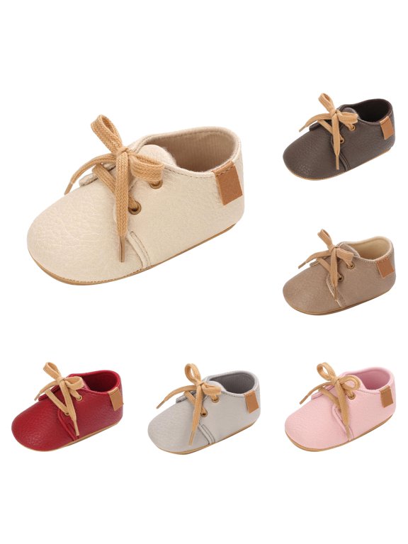 Baby Sneakers Spring Autumn Non Lightweight Lace Up Comfortable Solid Style Toddler Shoes Boys Girls