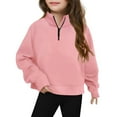thumbnail image 1 of TBWNWG Baby Sweatshirt,Girls Casual Oversized Half Zipper Hoodie Sweatshirt Long Sleeve Pullover Top,Size 13-14 Years, 1 of 8