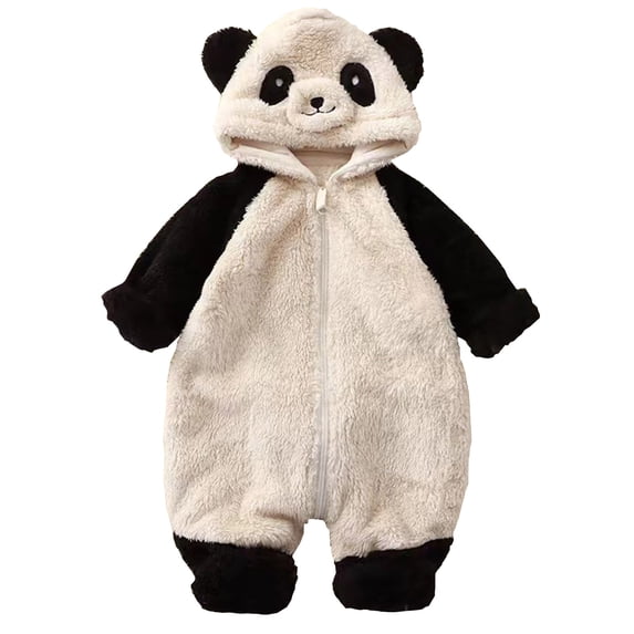 TBWNWG Baby Unisex Spring Winter Autumn Panda Hooded Long Sleeve Romper Jumpsuit Clothes,Size 12-24 Months