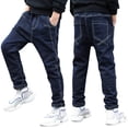 thumbnail image 1 of TBWNWG Black Jeans,Boys Regular Straight Fit Jeans Casual Denim Pants Stretch Denim Pants,Size 4-5 Years, 1 of 7