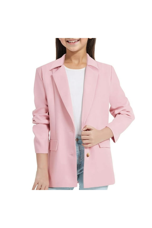 Blazer for Girls,Girls Blazerss Jacket Open Front Casual Kids Blazers Suit(Sizes 11-12 Years)