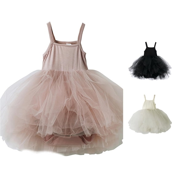 TBWNWG Bodysuit Tutu Dress Baby Girl Romper Sleeveless Solid Summer Holiday Outfit,Sizes 0-3 Months
