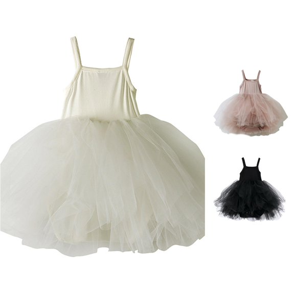 TBWNWG Bodysuit Tutu Dress Baby Girl Romper Sleeveless Solid Summer Holiday Outfit,Sizes 6-12 Months