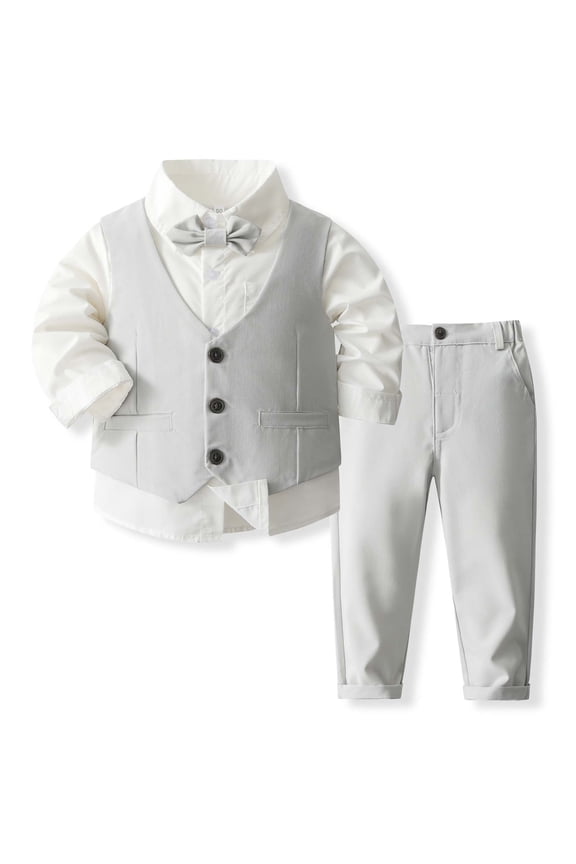 Boy Dress Clothes, Toddler Gentleman Outift for Boy, Winter Boy Wedding Suit, Fall Christening Clothing Set,Sizes 2-3 Years