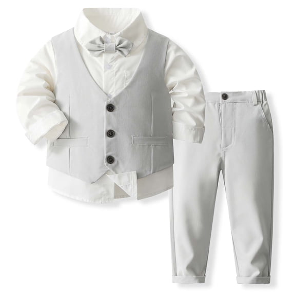 TBWNWG Boy Dress Clothes, Toddler Gentleman Outift for Boy, Winter Boy Wedding Suit, Fall Christening Clothing Set,Sizes 2-3 Years
