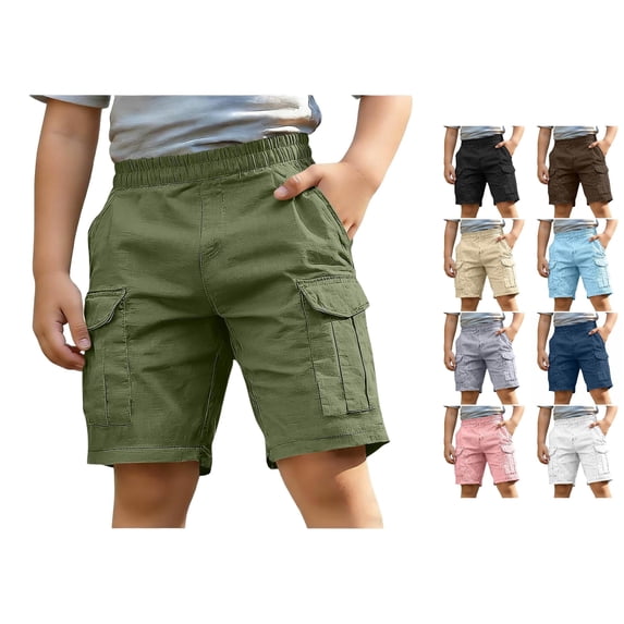 TBWNWG Boys Casual Cargo Shorts for Everyday Comfort and Practical Streetwear - Youth Comfort Fit for Spring Summer Outdoor Activities